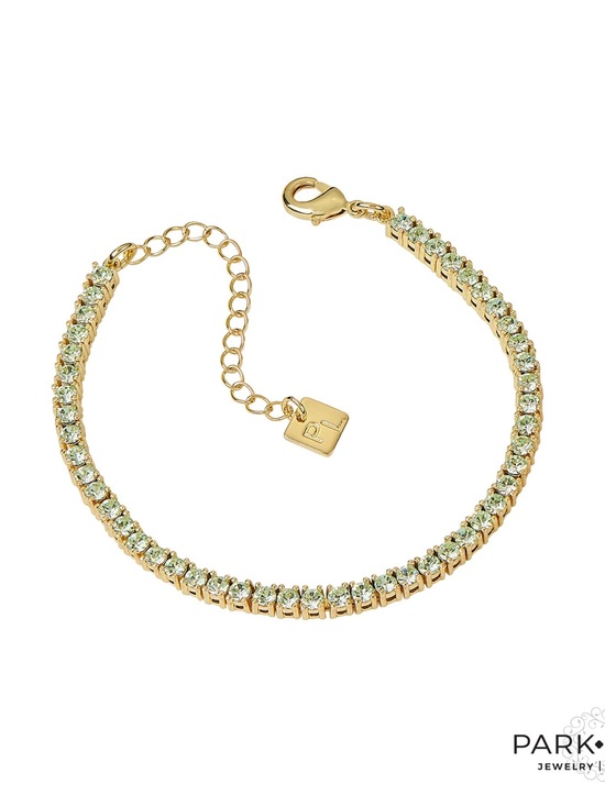 Park Lane Jewelry - Park Lane SEAFOAM Micro Impression Bracelet, Light Green Crystal CZs, 7”+2”, NWT
